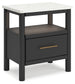 Cadmori Full Upholstered Bed with Mirrored Dresser, Chest and Nightstand