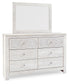 Paxberry Queen Panel Bed with Mirrored Dresser and Nightstand