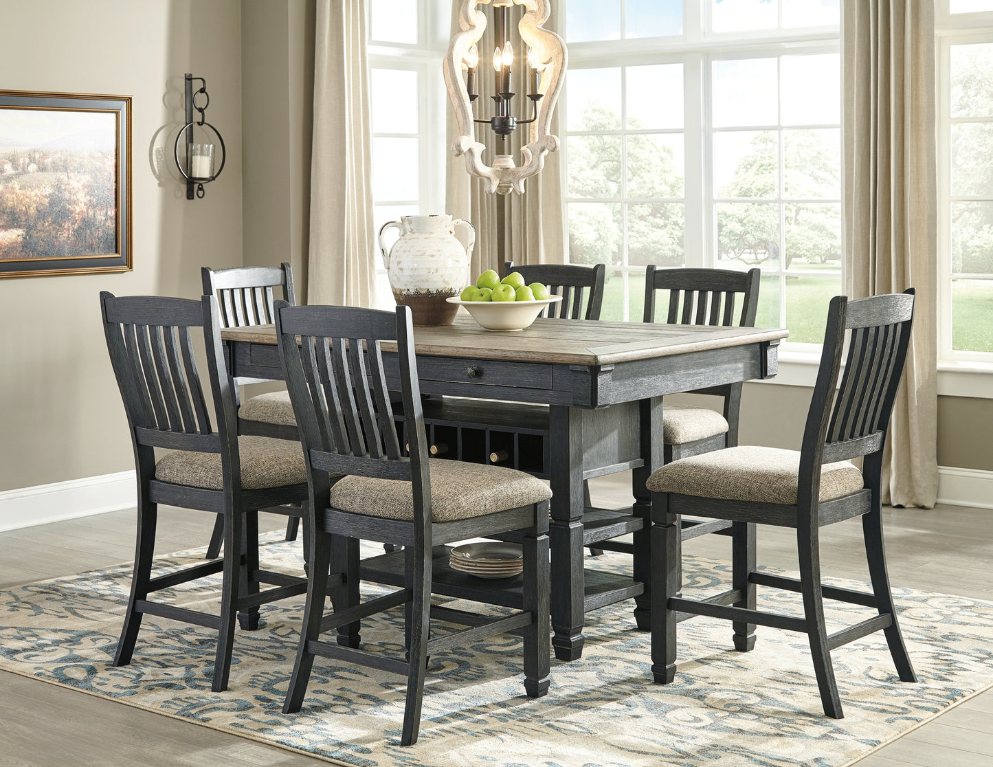 Tyler Creek Counter Height Dining Table and 6 Barstools