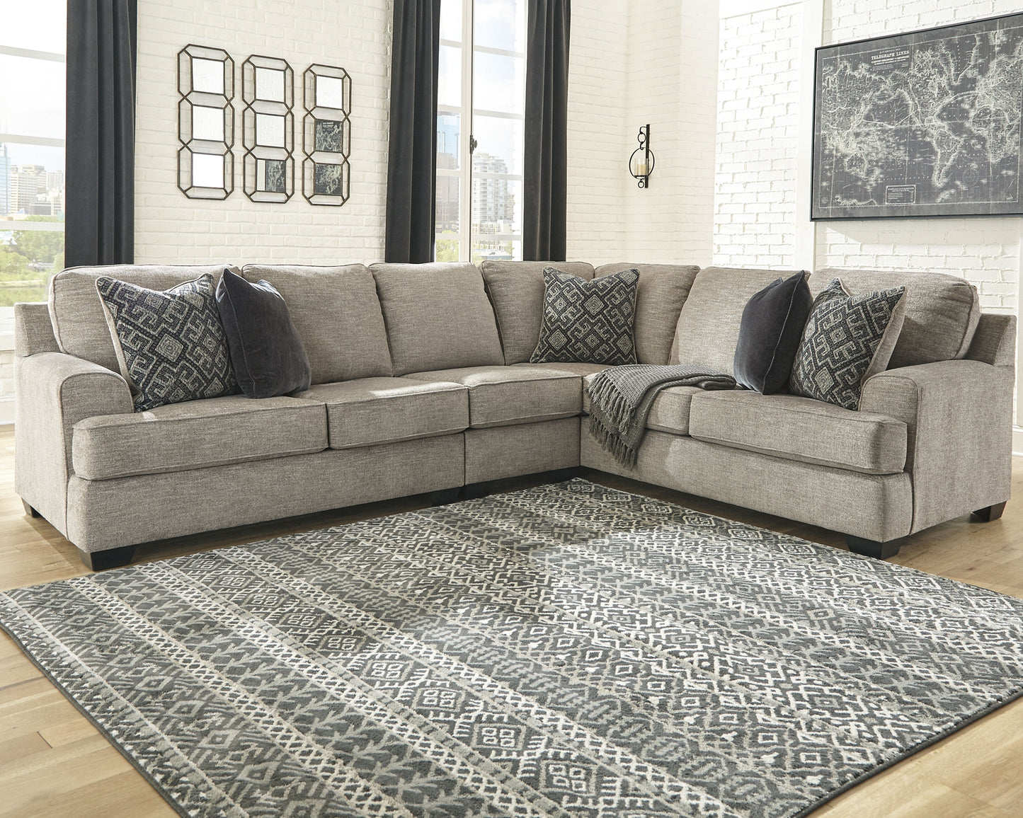 Bovarian 3-Piece Sectional with Ottoman